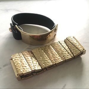 Gold accent leather Express bracelet & Gold fashion bracelet